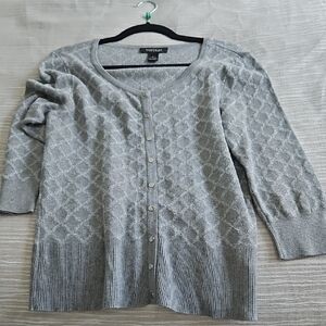 White House Black Market Silver Cardigan